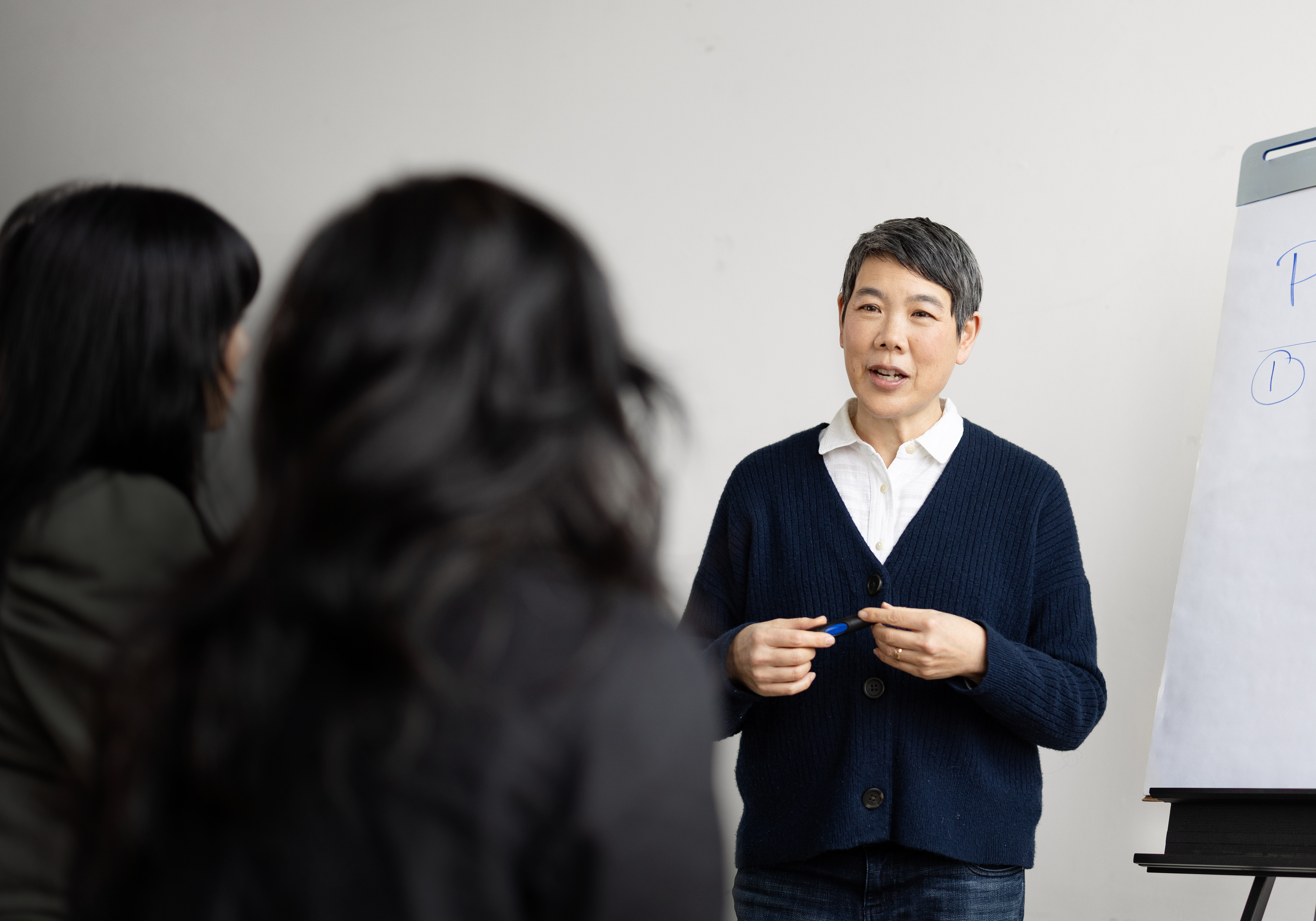 Eveline Shen hosting a workshop.